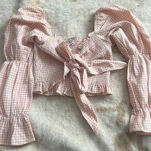 Light pink gingham top